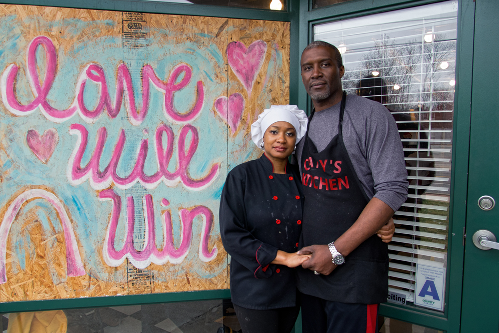 Community members protected Cathy and Jerome Jenkins’s restaurant in Ferguson, Missouri from looters in 2014 